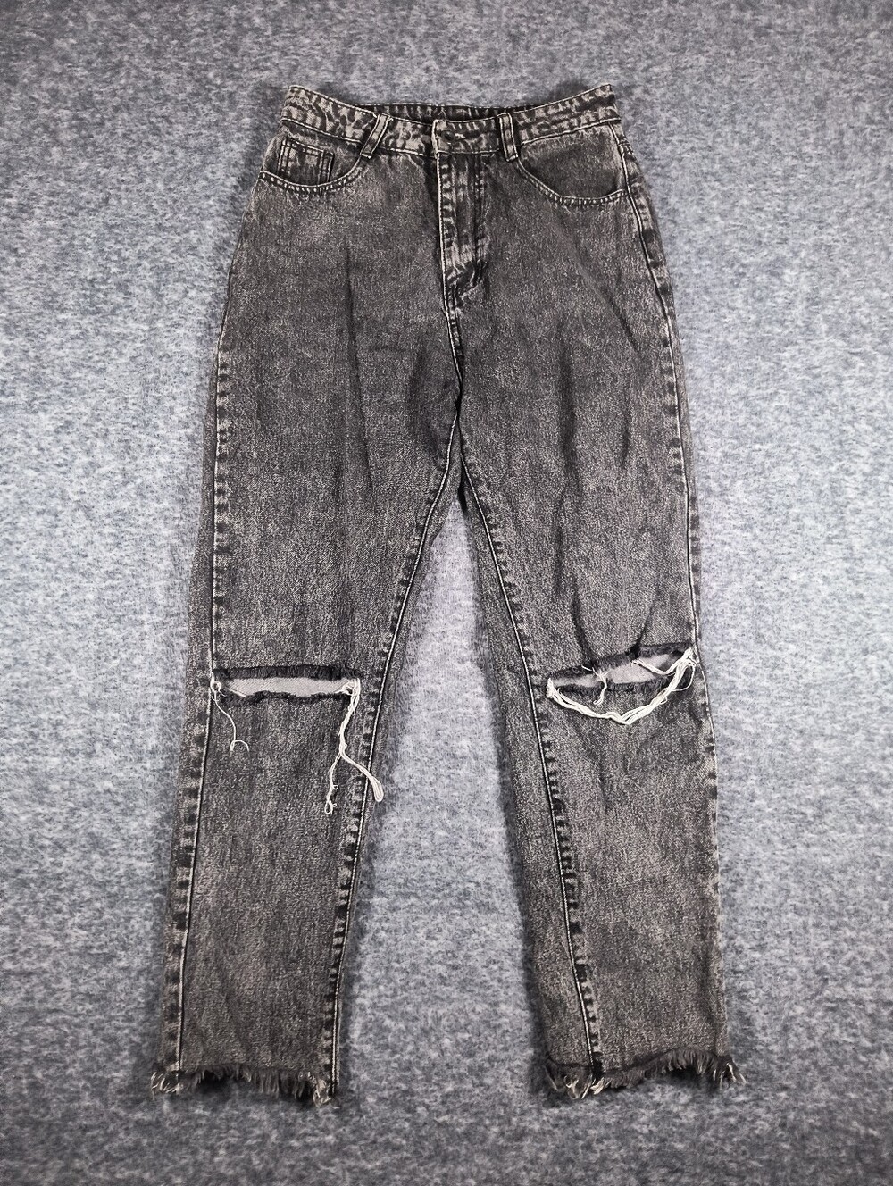 Shein black acid wash high waist jeans, women's size 6